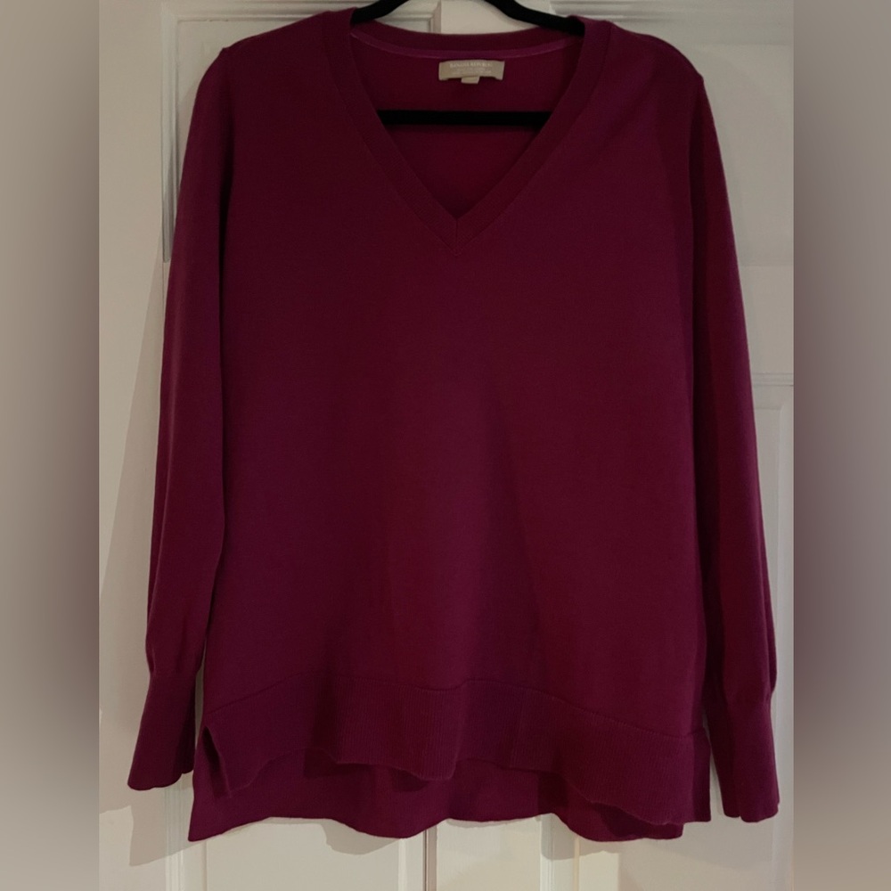 Banana Republic V-Neck Sweater - Deep Red